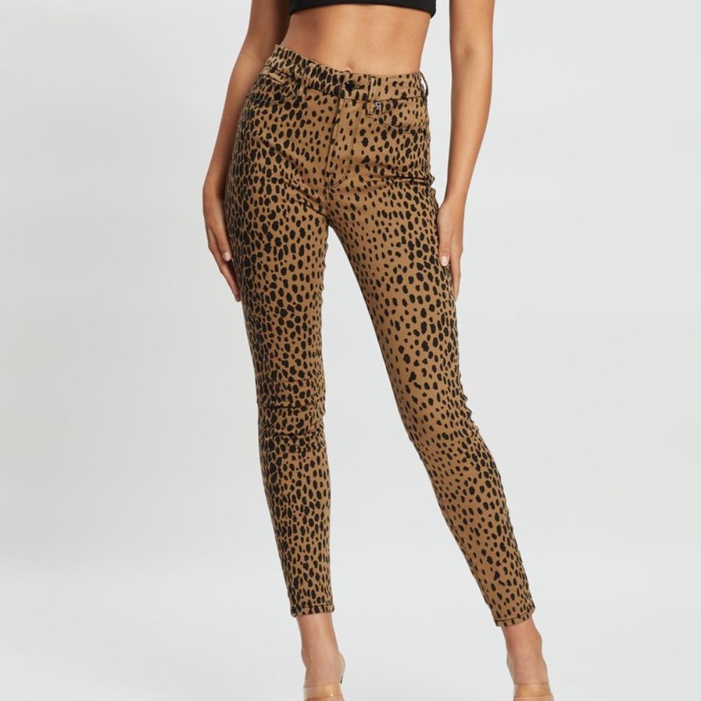 NWT Good American Good Waist Leopard Jeans